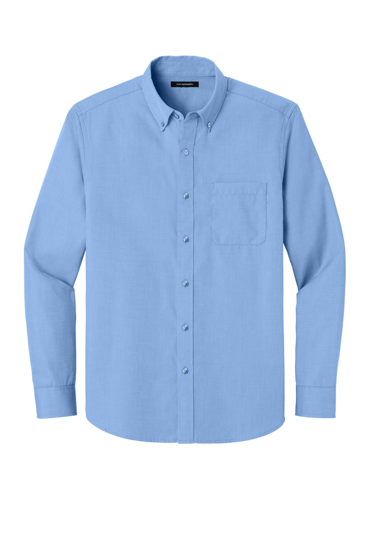 Port Authority Long Sleeve Nailhead Easy Care Shirt W816 Swiss Blue