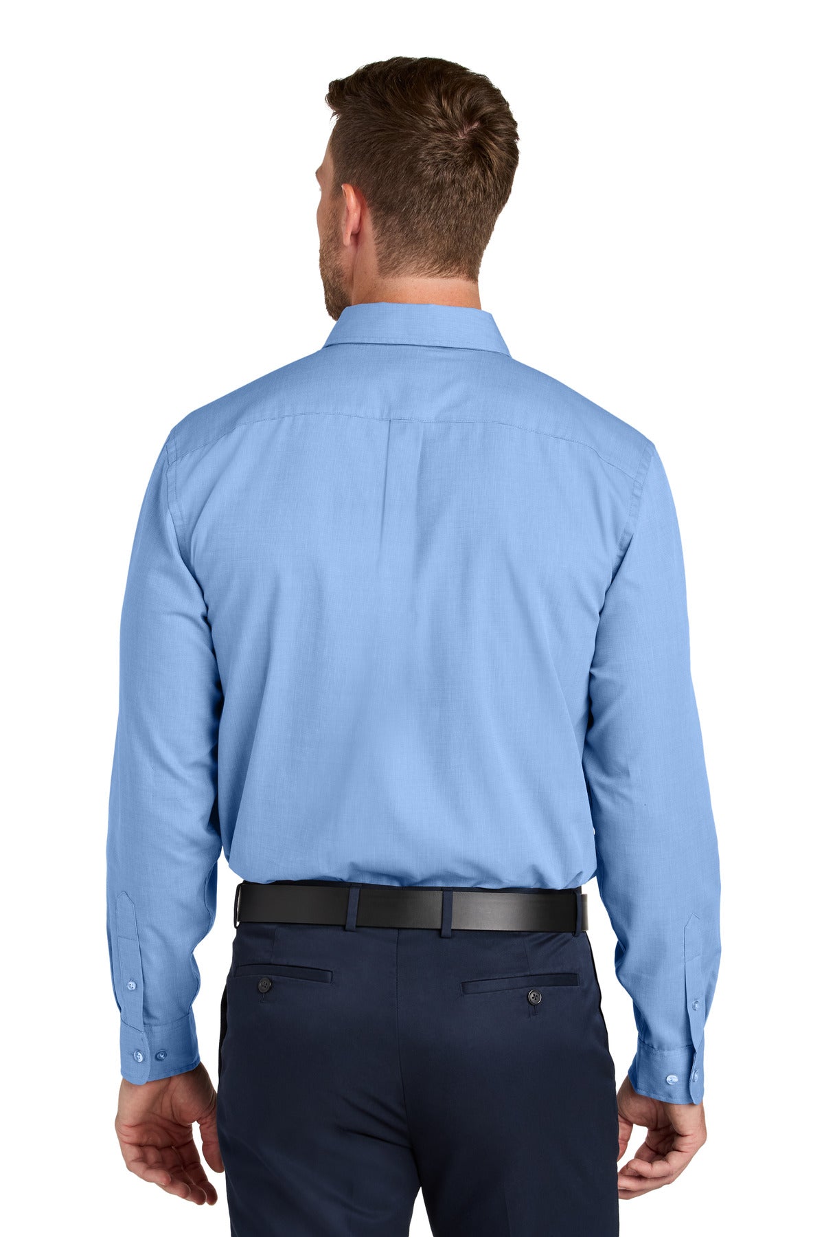 Port Authority Long Sleeve Nailhead Easy Care Shirt W816 Swiss Blue