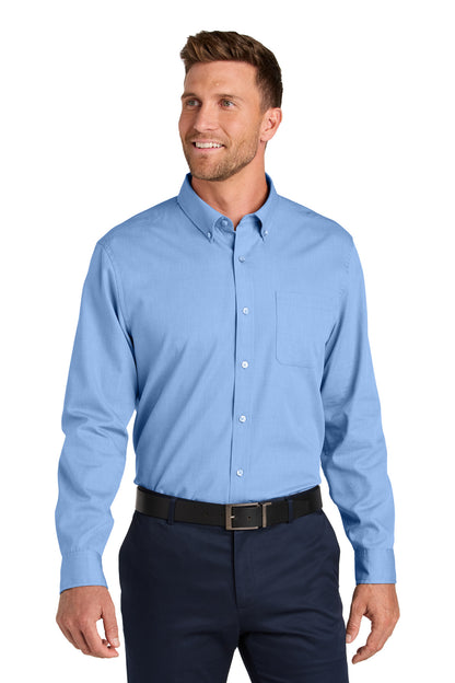 Port Authority Long Sleeve Nailhead Easy Care Shirt W816 Swiss Blue