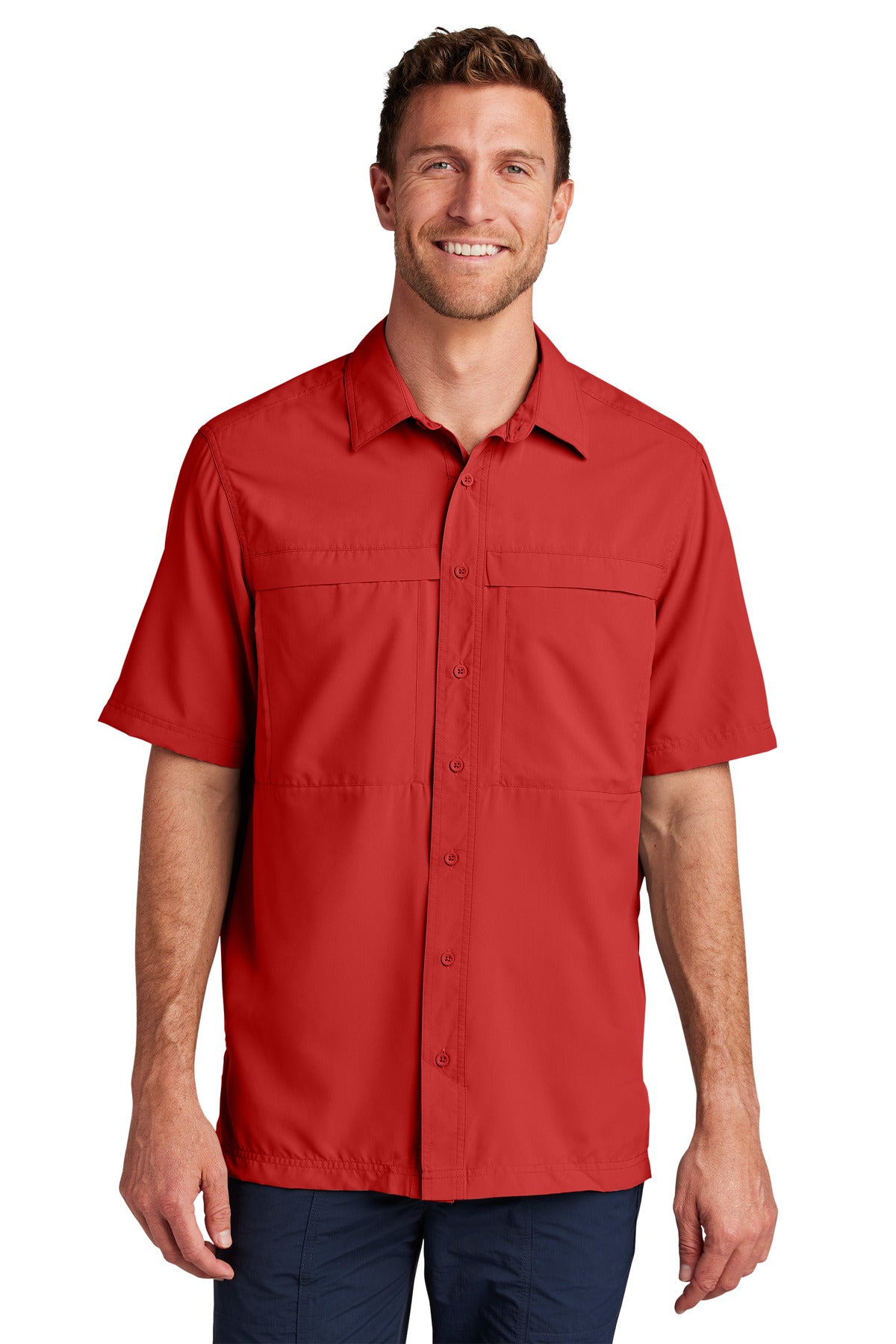 Port Authority Short Sleeve UV Daybreak Shirt W961 Rich Red