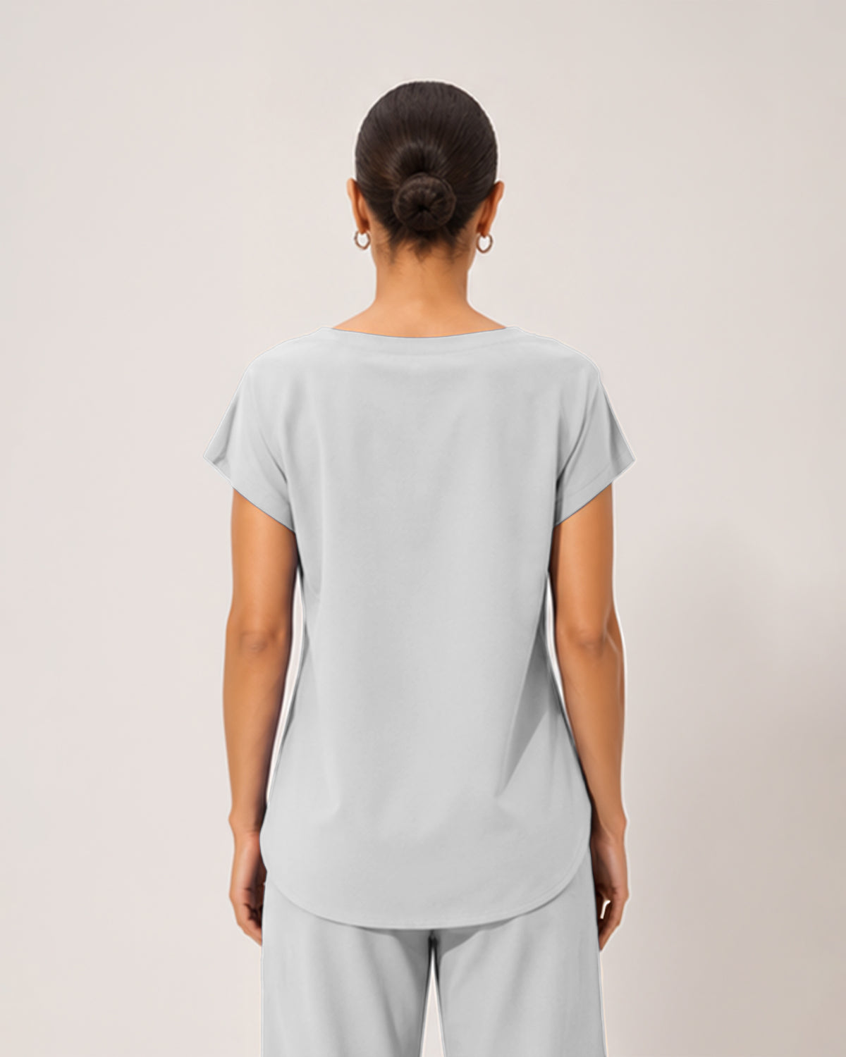 Foundry Women's 1215 Rowan 1 Pocket Boat Neck Dolman Top White