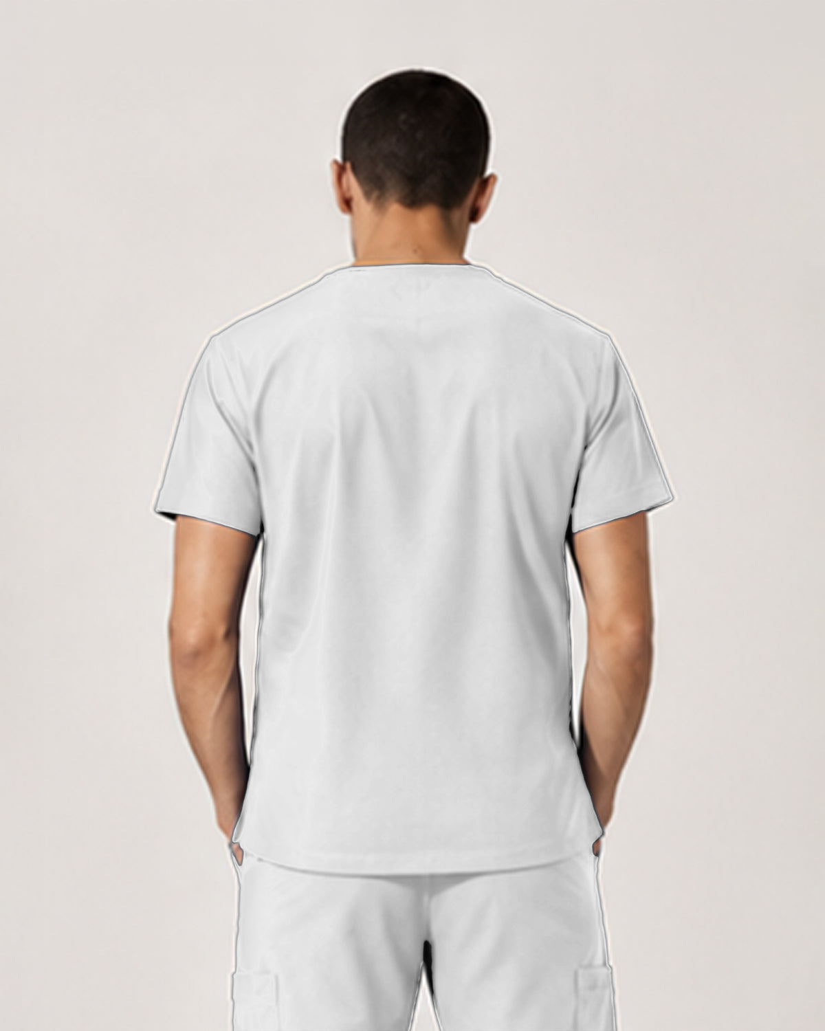 Foundry Men's 1505 Cobalt Men'S 1 Pocket V-Neck Top White