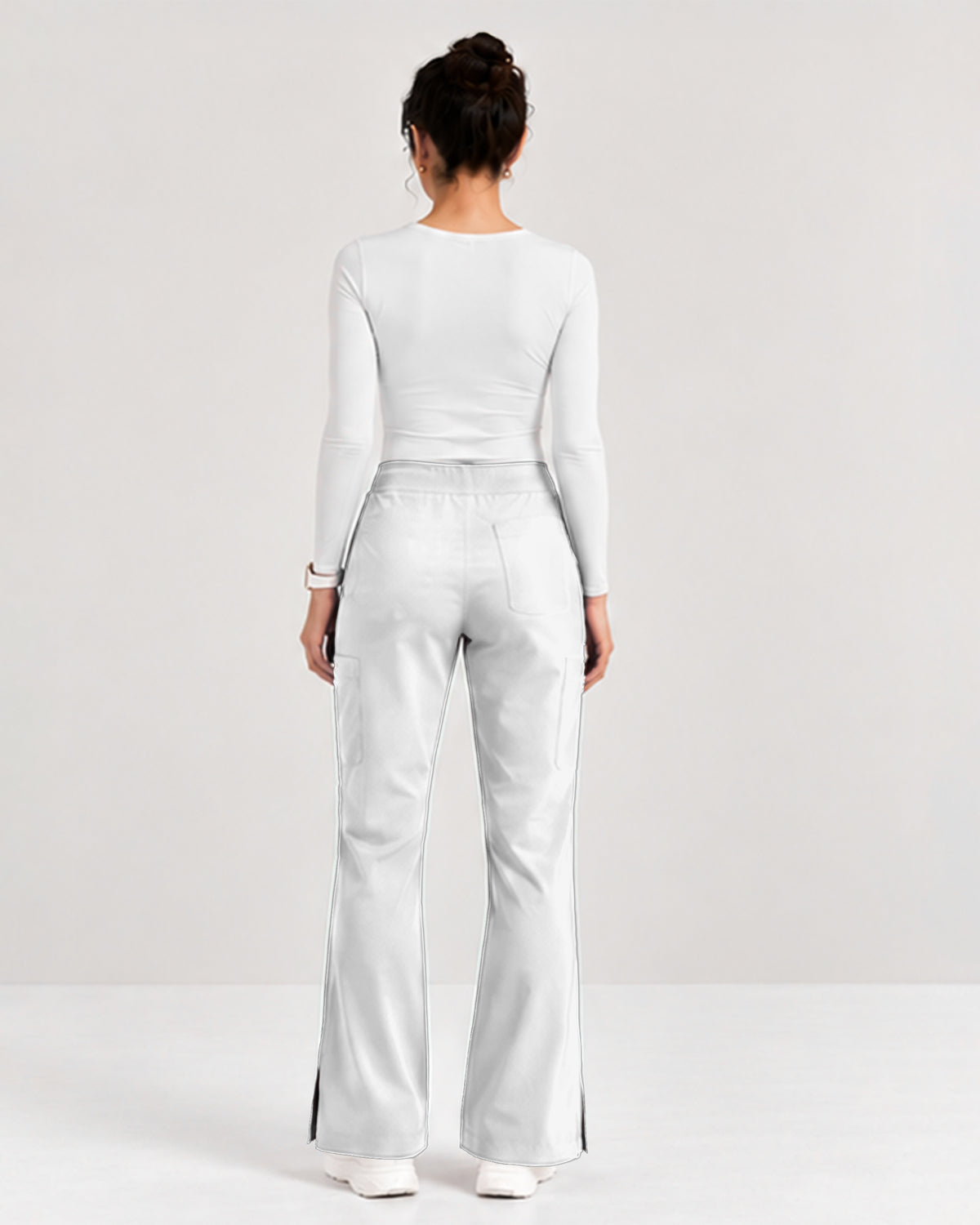 Foundry Women's 2005 Jasmine 5 Pocket Mini Flare Cargo Pant White