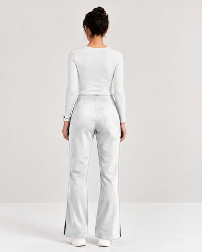 Foundry Women's 2005 Jasmine 5 Pocket Mini Flare Cargo Pant White