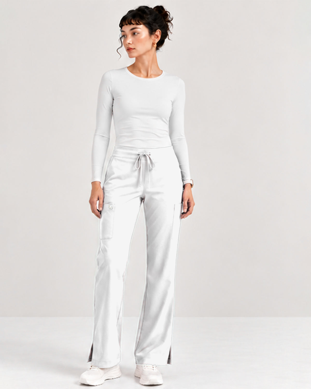 Foundry Women's 2005 Jasmine 5 Pocket Mini Flare Cargo Pant White