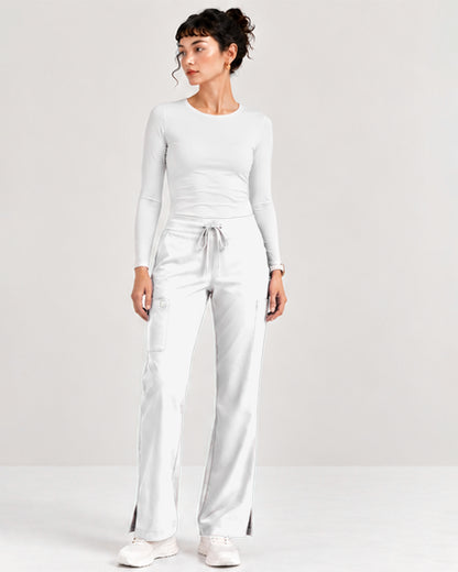 Foundry Women's 2005 Jasmine 5 Pocket Mini Flare Cargo Pant White