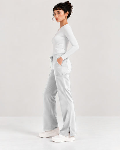 Foundry Women's 2005 Jasmine 5 Pocket Mini Flare Cargo Pant White
