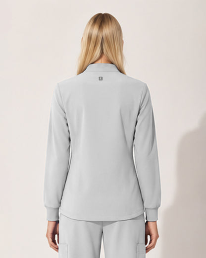 Foundry Women's 6005 Ellis 2 Pocket Scrub Jacket White