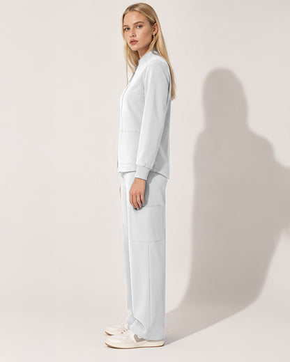 Foundry Women's 6005 Ellis 2 Pocket Scrub Jacket White