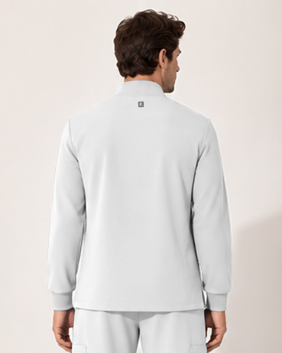 Foundry Men's 6505 Slate Men'S 2 Pocket Scrub Jacket White