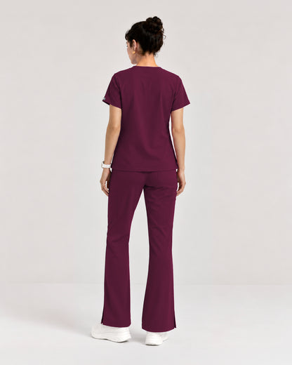 Foundry Women's 1005 Quinn 2 Pocket V-Neck Top Wine