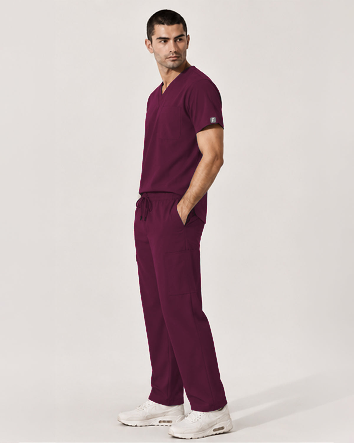 Foundry Men's 1505 Cobalt Men'S 1 Pocket V-Neck Top Wine