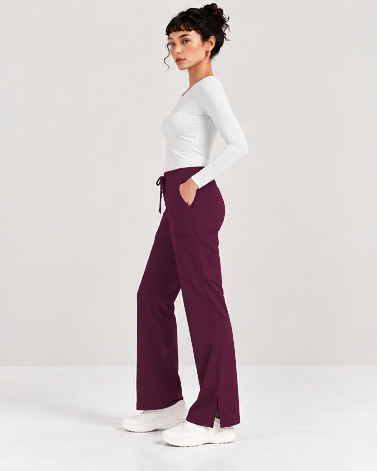 Foundry Women's 2005 Jasmine 5 Pocket Mini Flare Cargo Pant Wine