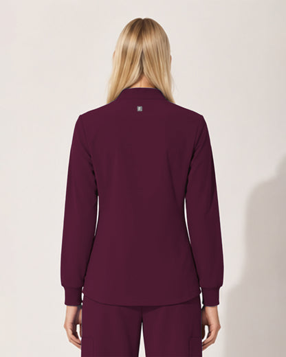 Foundry Women's 6005 Ellis 2 Pocket Scrub Jacket Wine