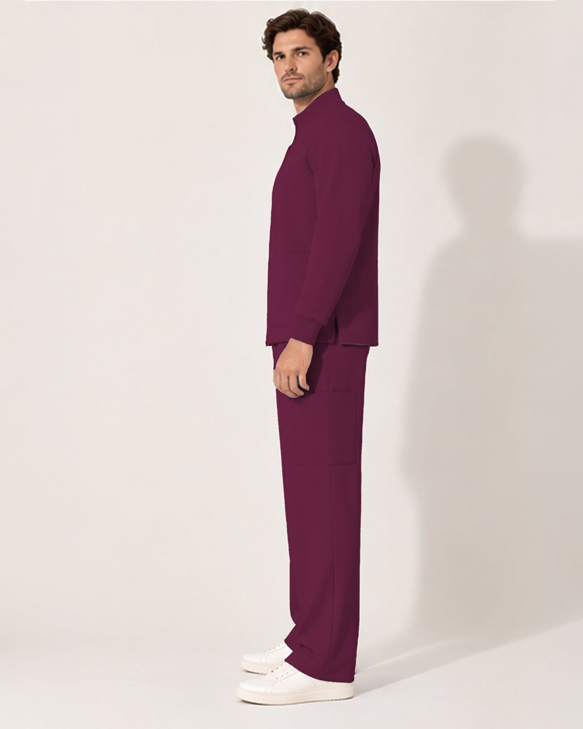 Foundry Men's 6505 Slate Men'S 2 Pocket Scrub Jacket Wine