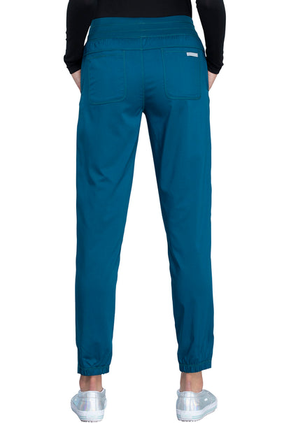 Revolution WW011 Natural Rise Jogger Caribbean Blue Model Image Back | Cherokee Workwear