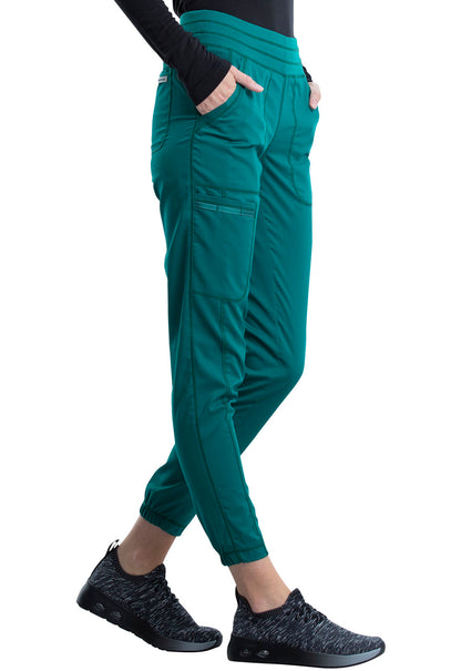 Revolution WW011 Natural Rise Jogger Hunter Green Model Image Left Side | Cherokee Workwear