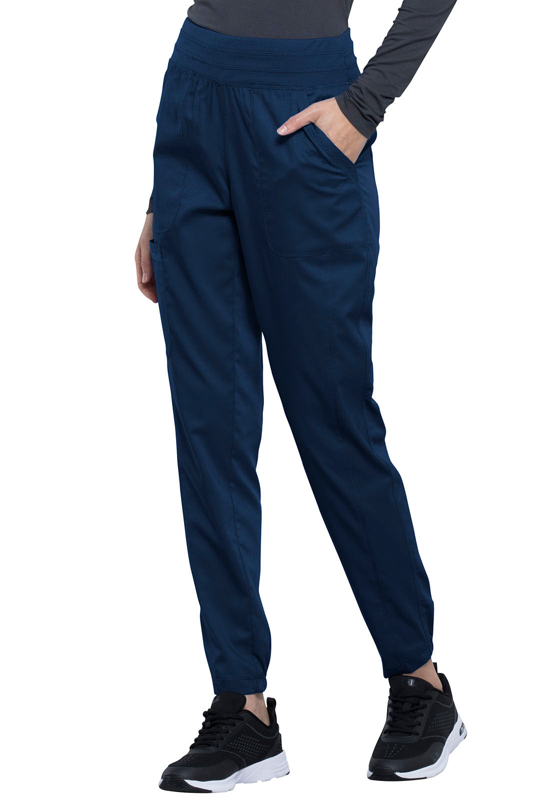 Revolution WW011 Natural Rise Jogger Navy Model Image Right Side | Cherokee Workwear