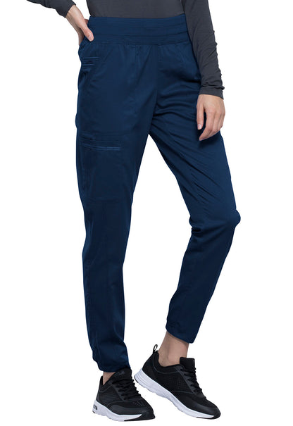 Revolution WW011 Natural Rise Jogger Navy Model Image Left Side | Cherokee Workwear