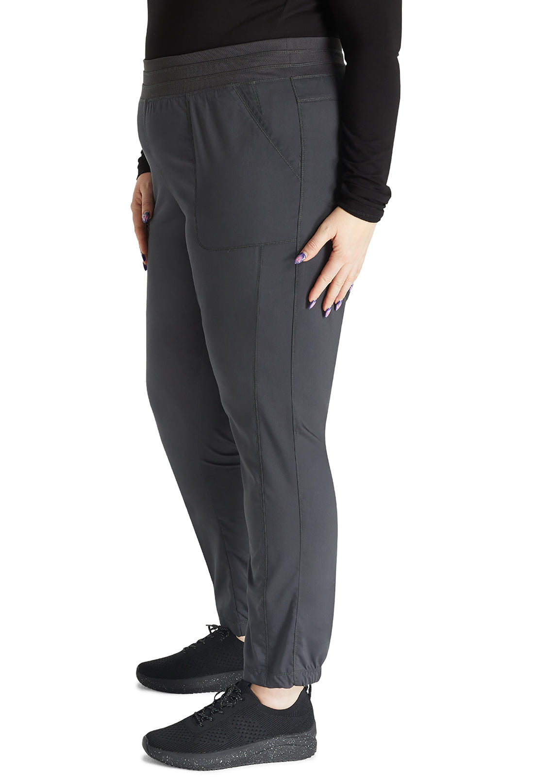 Revolution WW011 Natural Rise Jogger Pewter Model Image Right Side | Cherokee Workwear