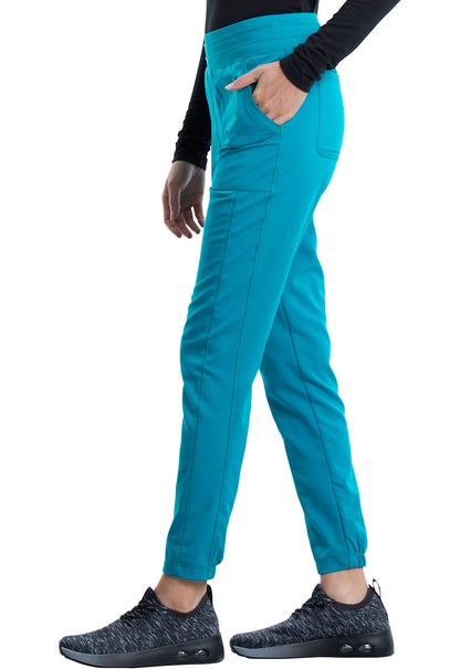 Revolution WW011 Natural Rise Jogger Teal Blue Model Image Right Side | Cherokee Workwear