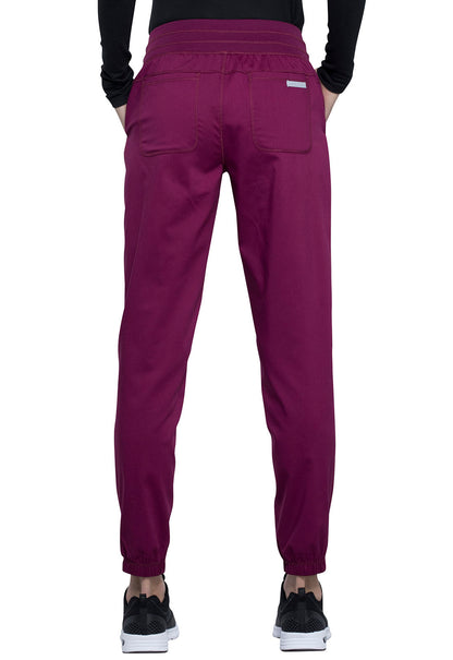 Revolution WW011 Natural Rise Jogger Wine Model Image Back | Cherokee Workwear