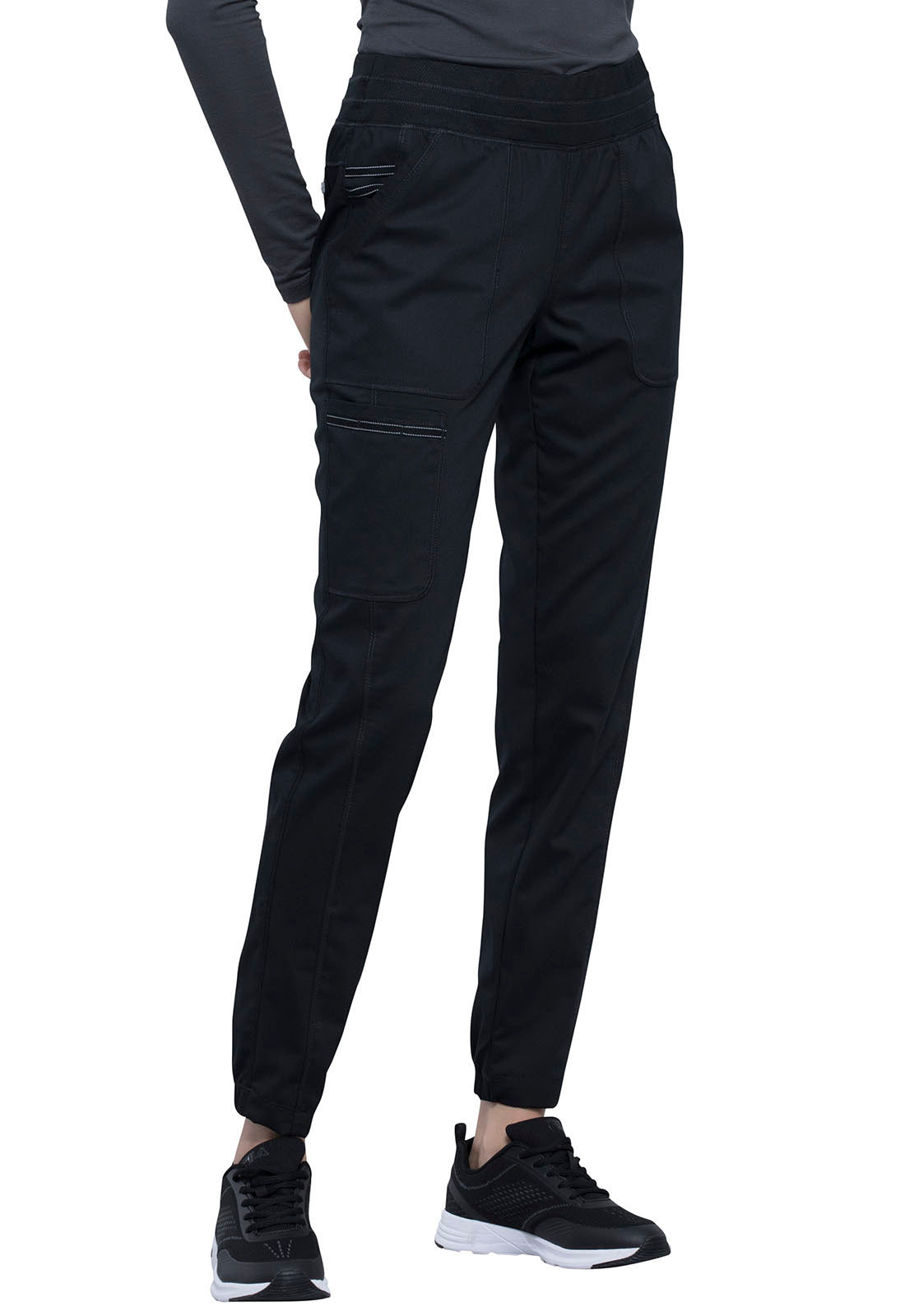 Workwear Revolution WW011 Women's Natural Rise Scrub Joggers Black