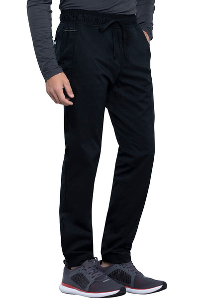 Revolution WW012 Men's Natural Rise Jogger Black Model Image Left Side | Cherokee Workwear