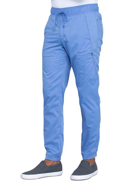 Revolution WW012 Men's Natural Rise Jogger Ciel Model Image Right Side | Cherokee Workwear