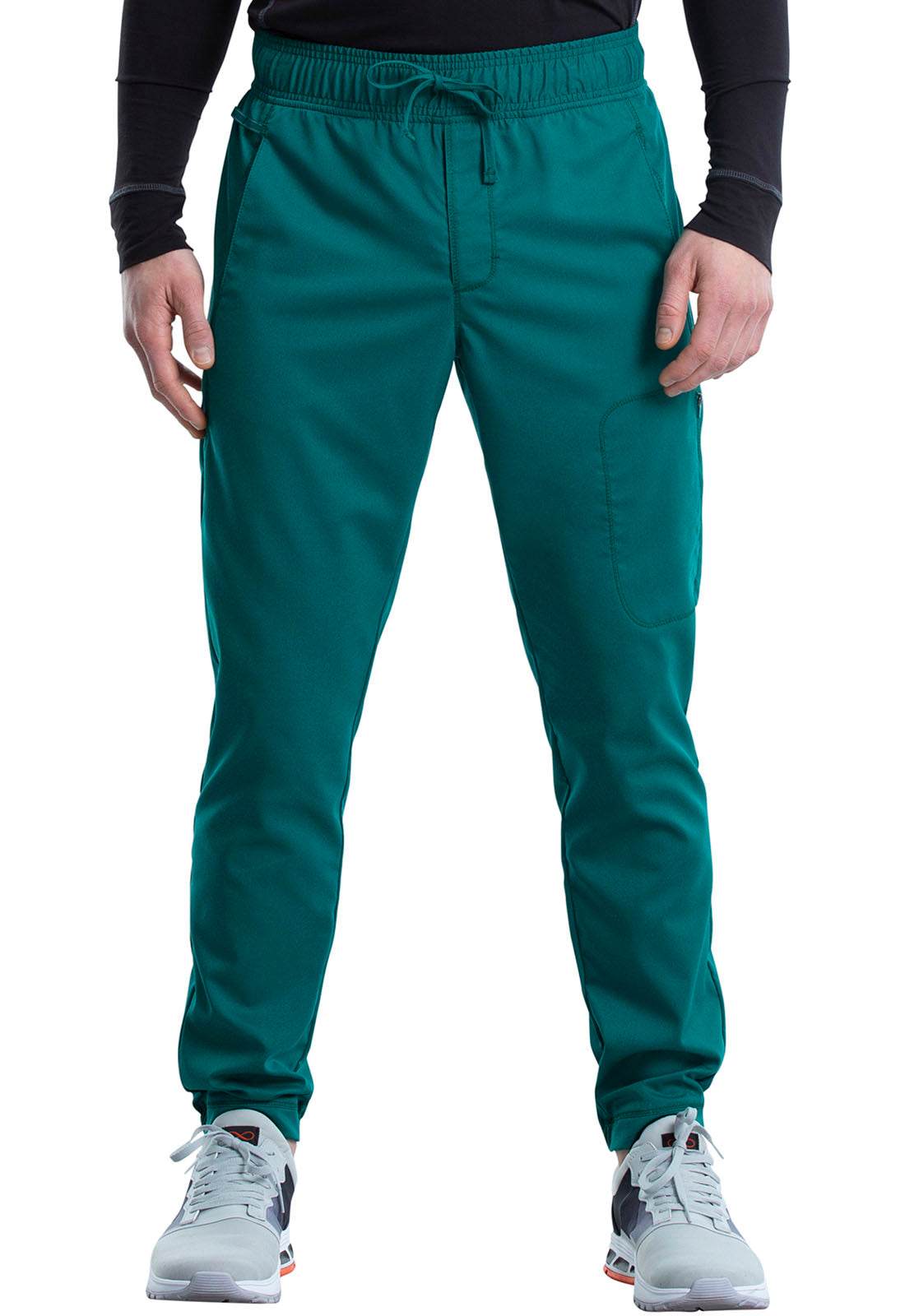 Revolution WW012 Men's Natural Rise Jogger Hunter Green Model Image Front | Cherokee Workwear