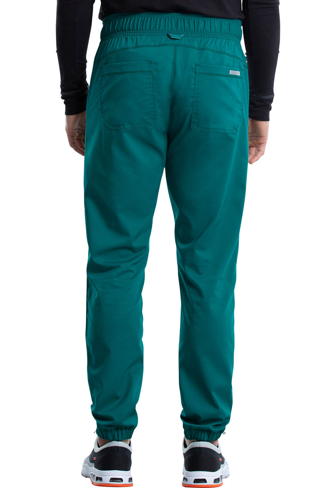 Revolution WW012 Men's Natural Rise Jogger Hunter Green Model Image Back | Cherokee Workwear