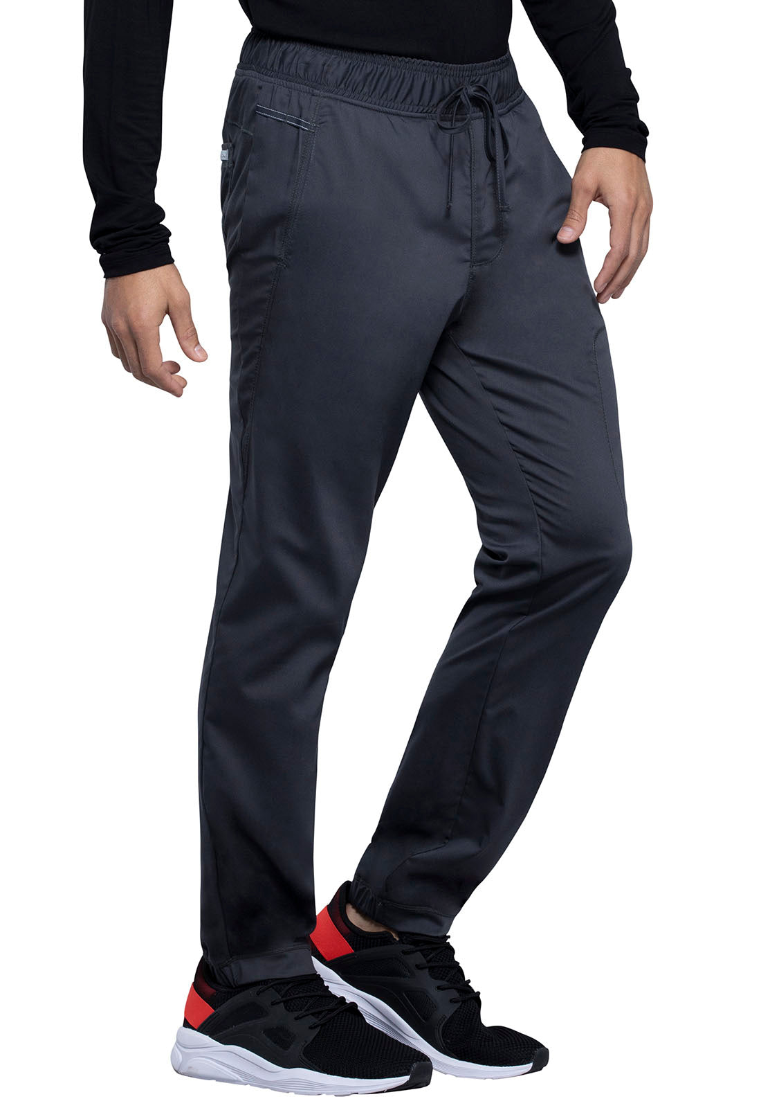 Revolution WW012 Men's Natural Rise Jogger Pewter Model Image Left Side | Cherokee Workwear