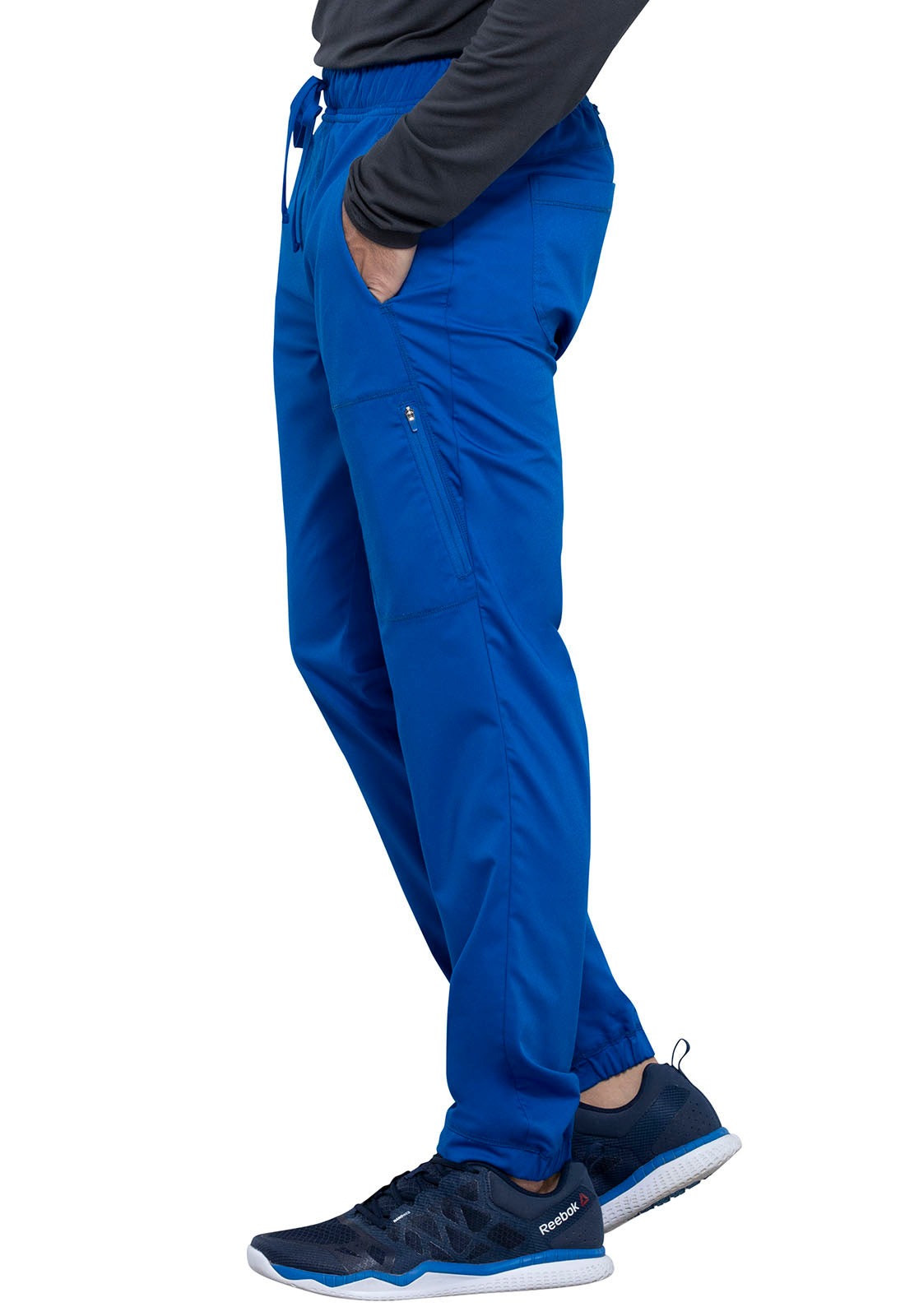 Revolution WW012 Men's Natural Rise Jogger Royal Model Image Right Side | Cherokee Workwear