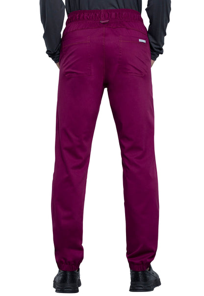 Revolution WW012 Men's Natural Rise Jogger Wine Model Image Back | Cherokee Workwear