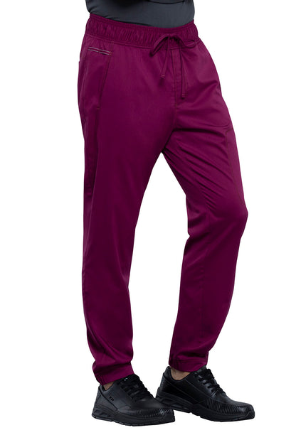 Revolution WW012 Men's Natural Rise Jogger Wine Model Image Left Side | Cherokee Workwear