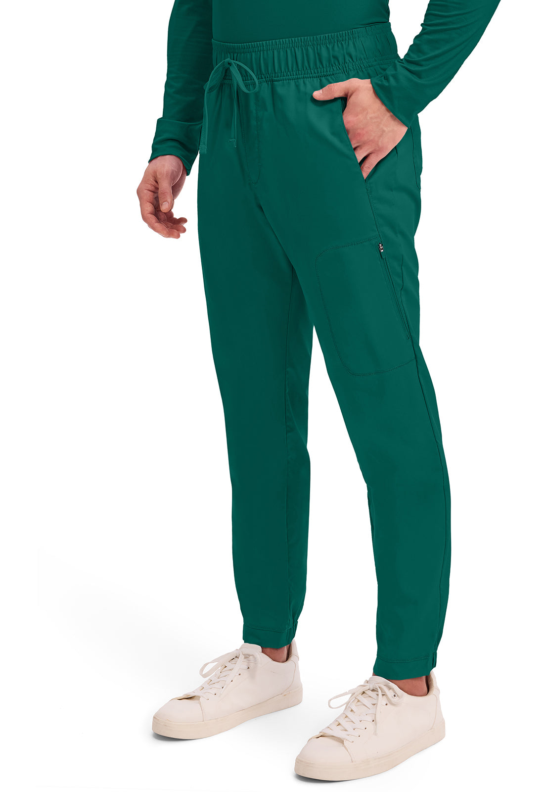 Workwear Revolution WW012 Men's Natural Rise Scrub Joggers Hunter Green