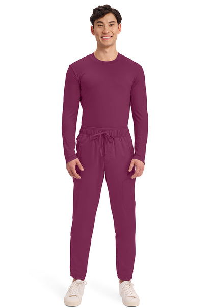 Workwear Revolution WW012 Men's Natural Rise Scrub Joggers Wine