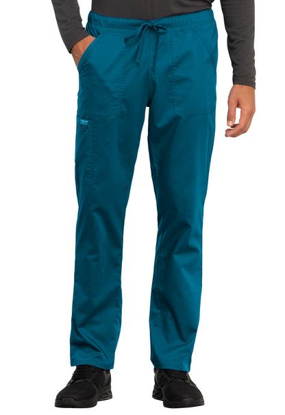 Revolution WW020 Unisex Tapered Leg Drawstring Pants Caribbean Blue Model Image Front | Cherokee Workwear