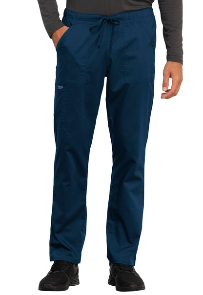 Revolution WW020 Unisex Tapered Leg Drawstring Pants Navy Model Image Front | Cherokee Workwear