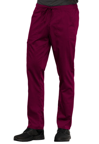 Revolution WW020 Unisex Tapered Leg Drawstring Pants Wine Model Image Right Side | Cherokee Workwear