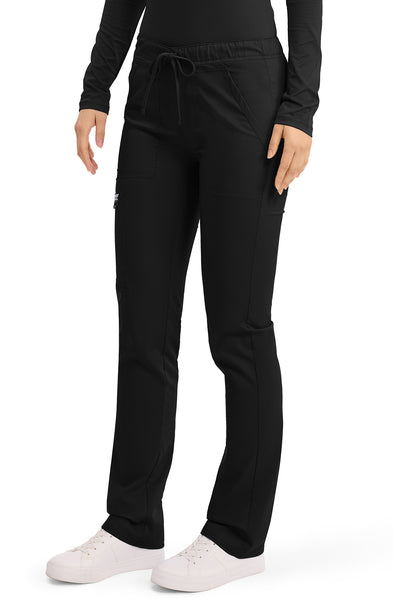Workwear Revolution WW020 Unisex Unisex Tapered Leg Drawstring Scrub Pants Black