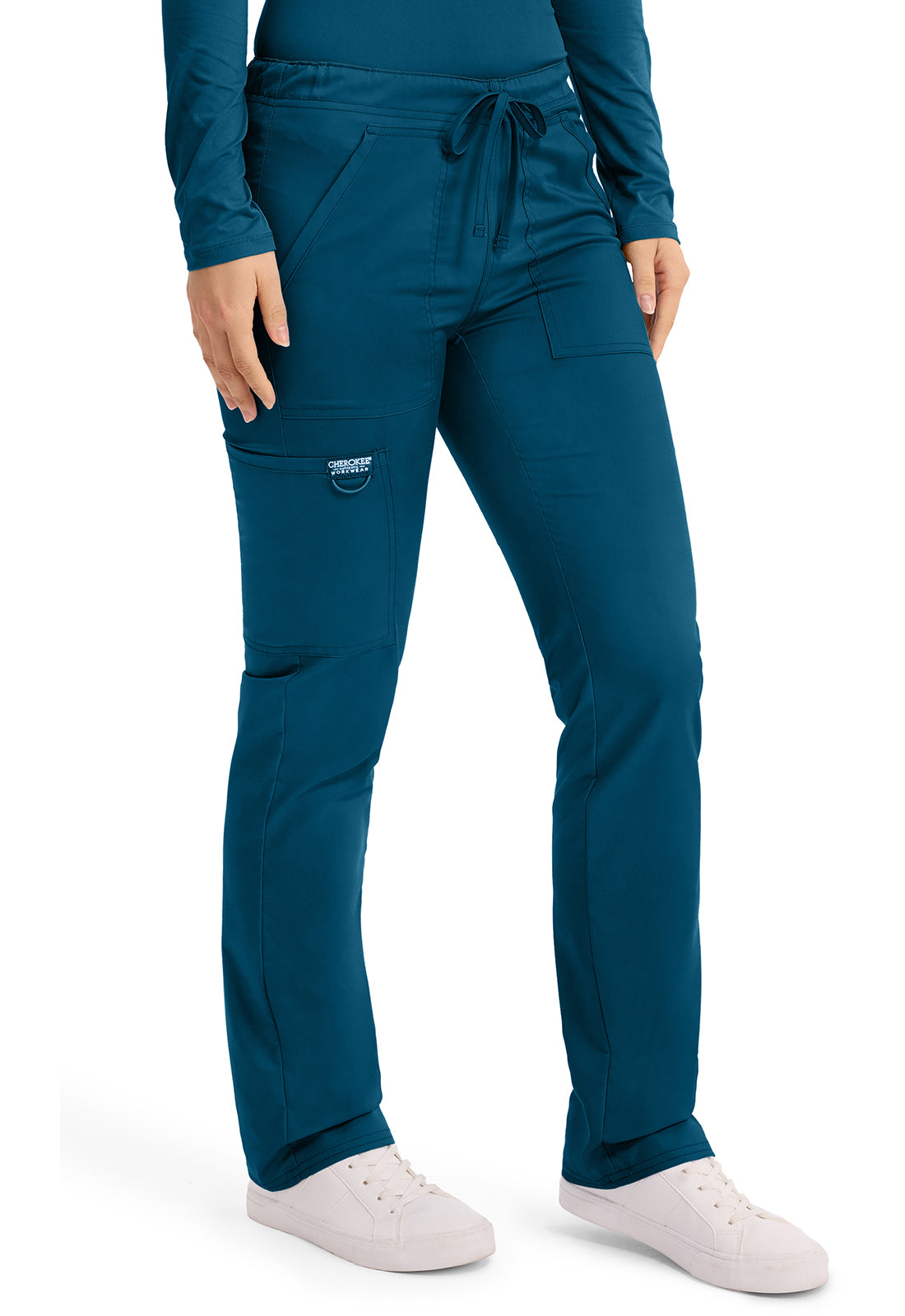 Workwear Revolution WW020 Unisex Unisex Tapered Leg Drawstring Scrub Pants Caribbean Blue
