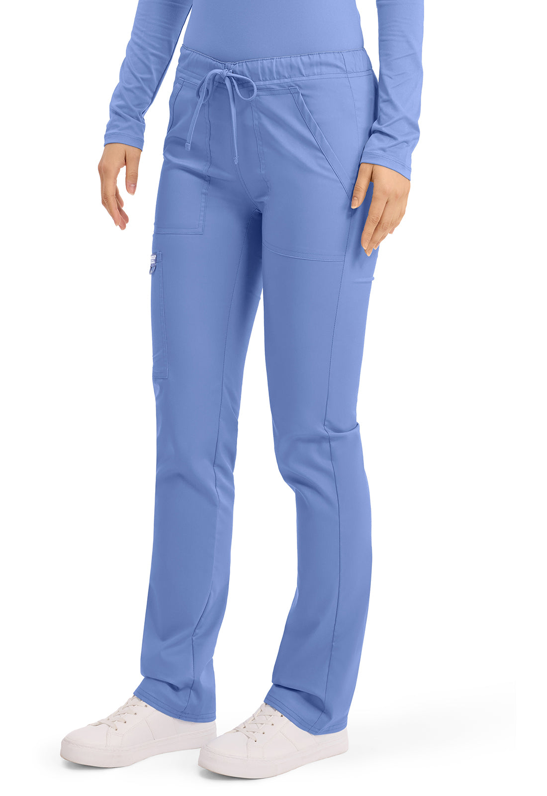 Workwear Revolution WW020 Unisex Unisex Tapered Leg Drawstring Scrub Pants Ciel Blue