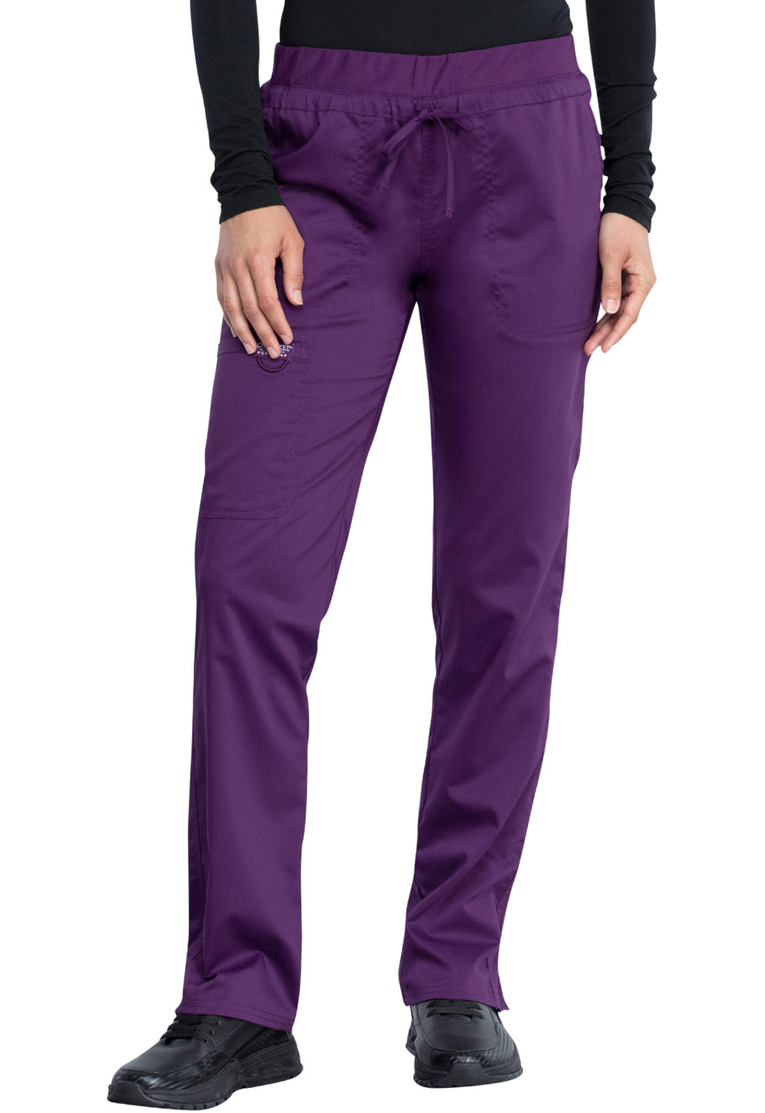 Revolution WW105 Mid Rise Tapered Leg Drawstring Pants Eggplant