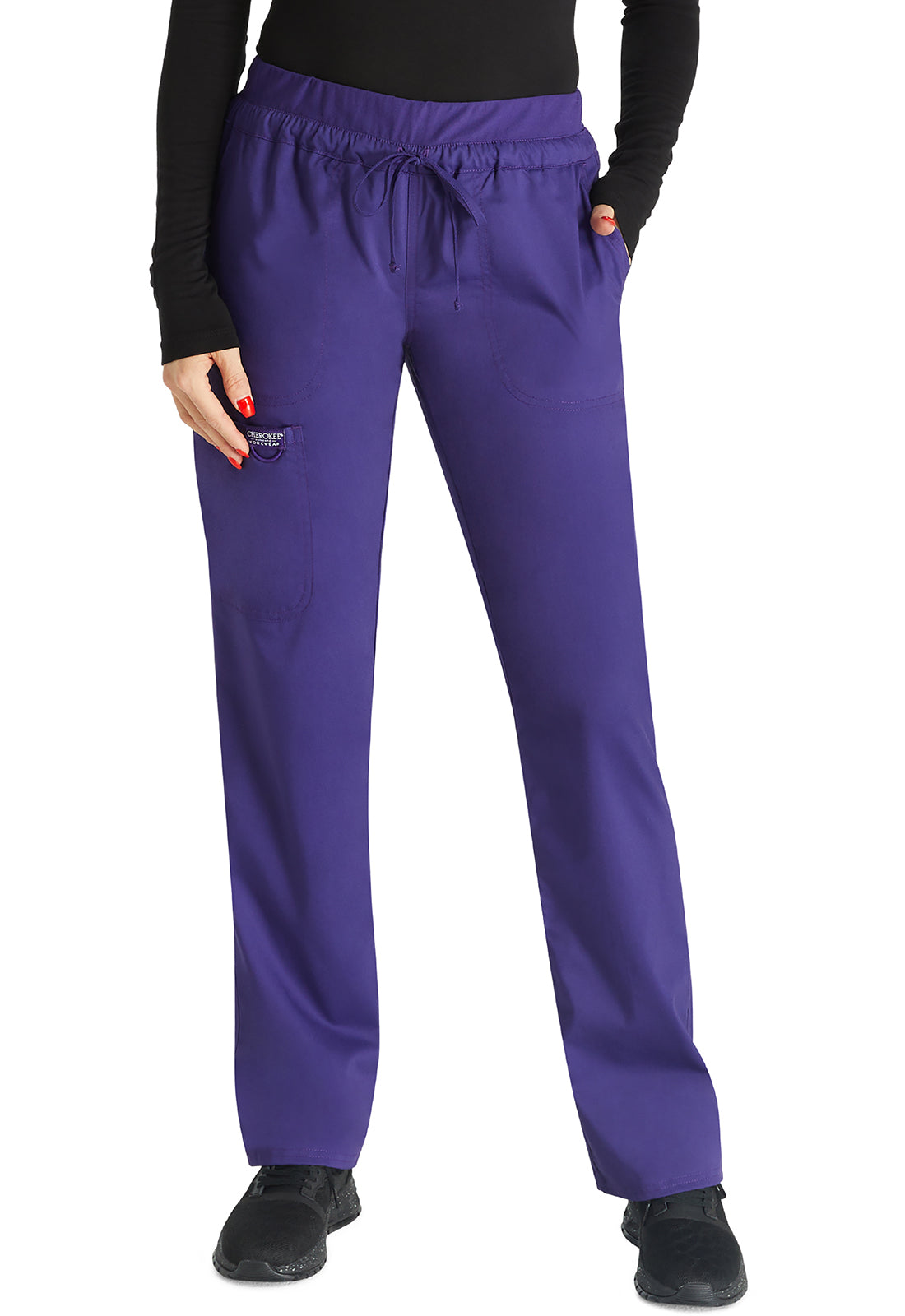 Revolution WW105 Mid Rise Tapered Leg Drawstring Pants Grape