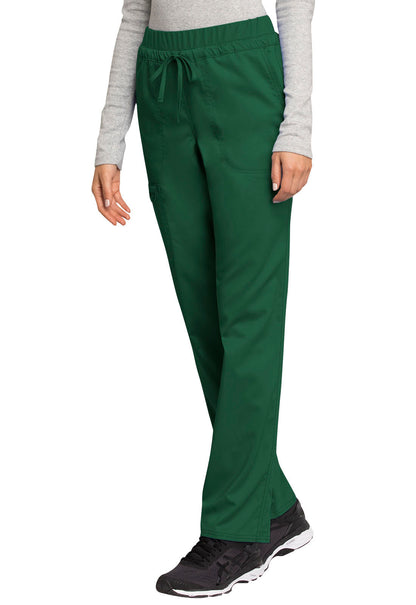 Revolution WW105 Mid Rise Tapered Leg Drawstring Pants Hunter Green Model Image Right Side | Cherokee Workwear