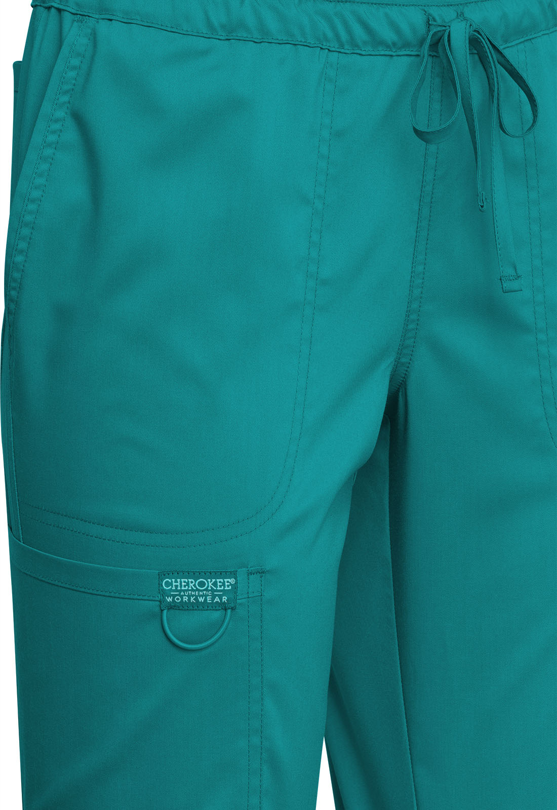 Revolution WW105 Mid Rise Tapered Leg Drawstring Pants Teal Blue