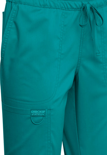 Revolution WW105 Mid Rise Tapered Leg Drawstring Pants Teal Blue