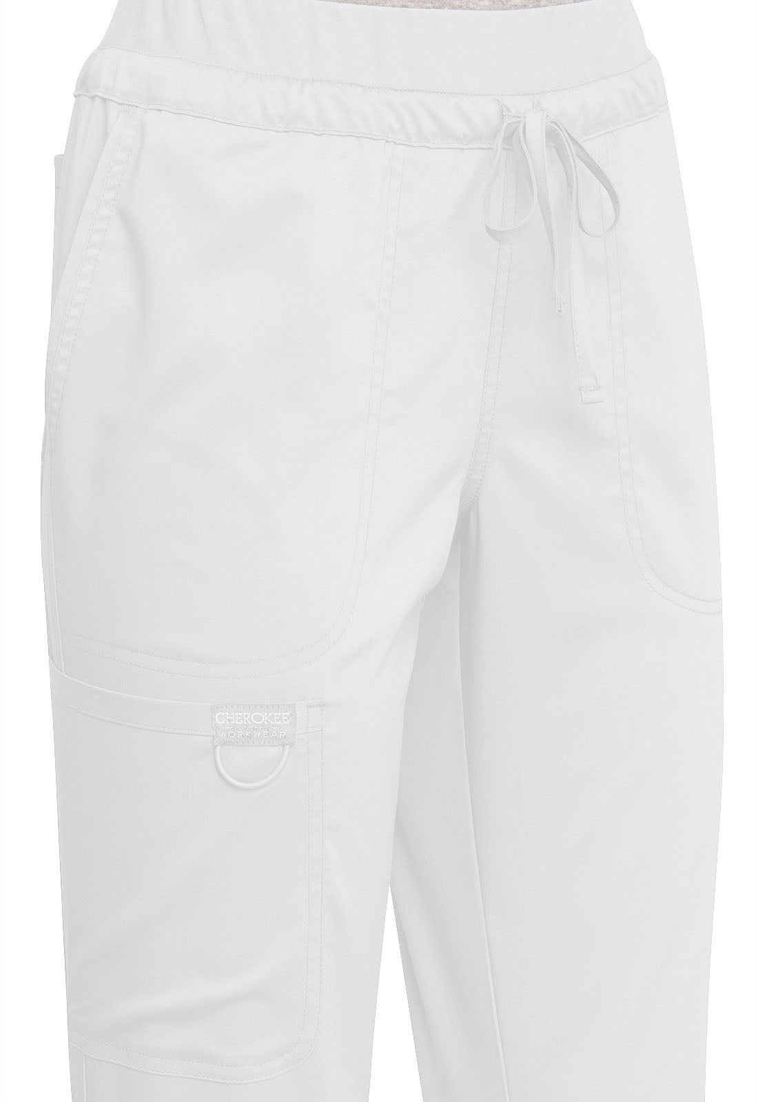 Revolution WW105 Mid Rise Tapered Leg Drawstring Pants White