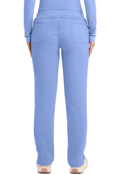 Workwear Revolution WW105 Women's Mid Rise Tapered Leg Drawstring Scrub Pants Ciel Blue
